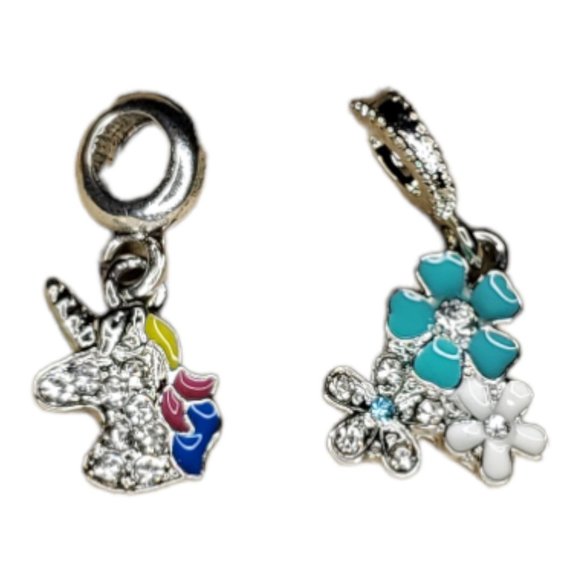 Set of 5 Charms: Unicorn Theme - Silver/Pink/Teal - Create Your Own Bracelet - Picture 5 of 10